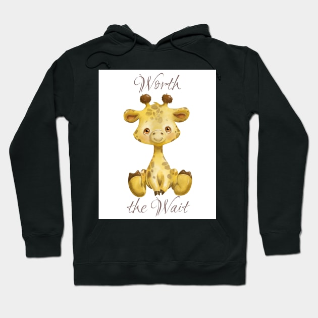 Worth the Wait Baby Giraffe Hoodie by allthumbs